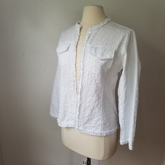 White Eyelet Jacket SIZE EXTRA SMALL - Picture 3 of 6